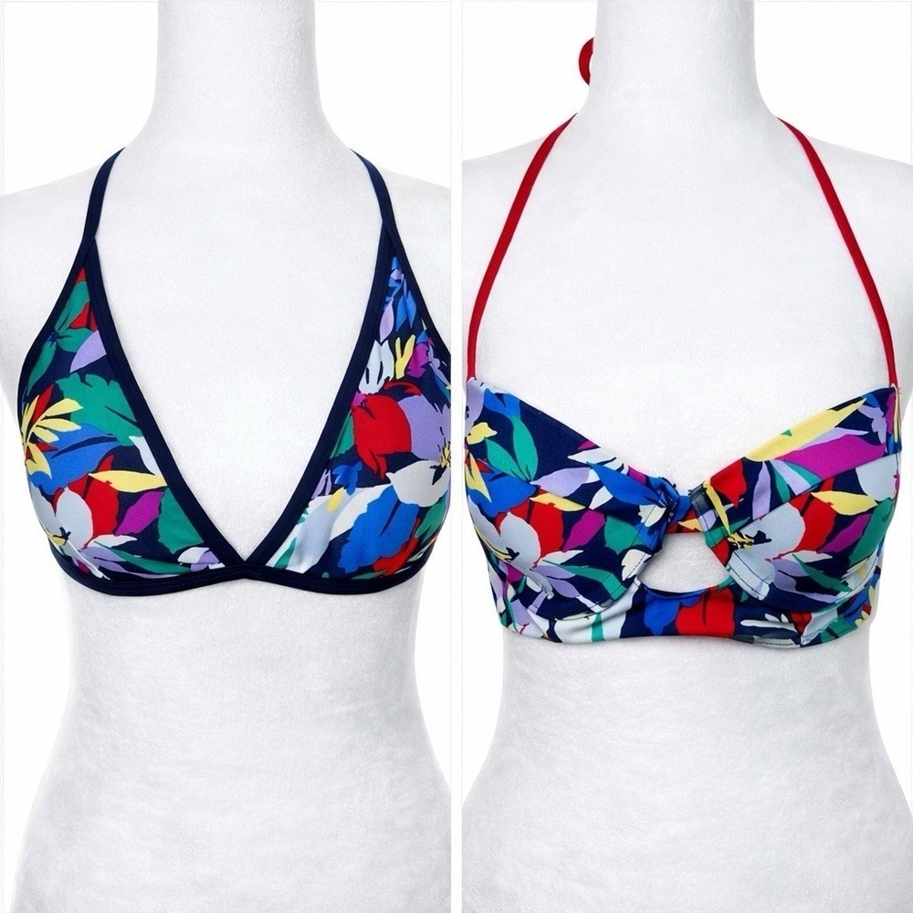 Abercrombie and Fitch Bikini Top Lot Push Up Padded Floral XS 32A Swim Bathing